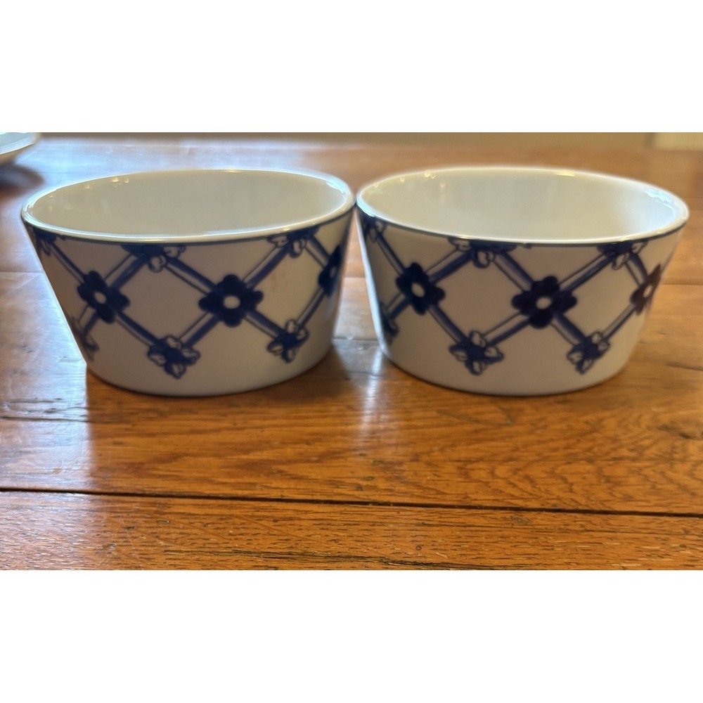 Vista Alegre Vouga Blue and White Porcelain Ramekin Made In Portugal